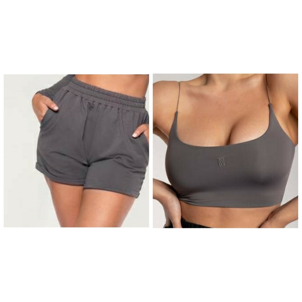 MESHKI :: GRAY SHORT AND TOP SET
